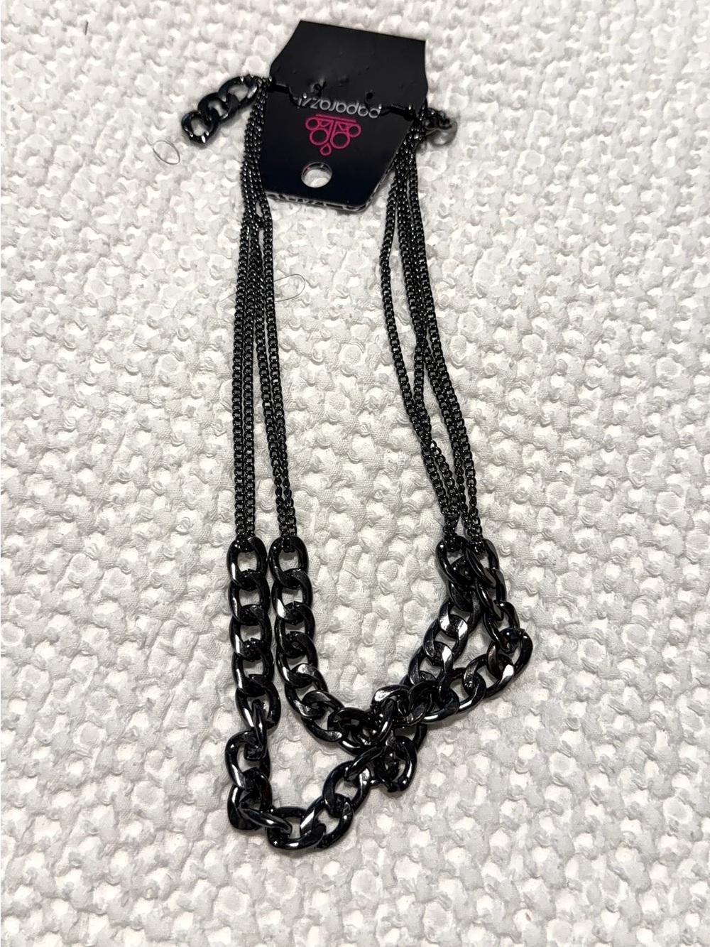 Black gun metal Layered Chain Necklace